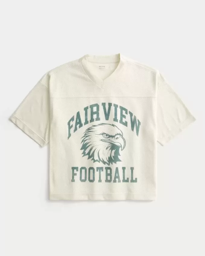 Boxy Crop Fairview Football Graphic Jersey
