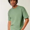 Boxy Crop Heavyweight Washed Crew T-Shirt