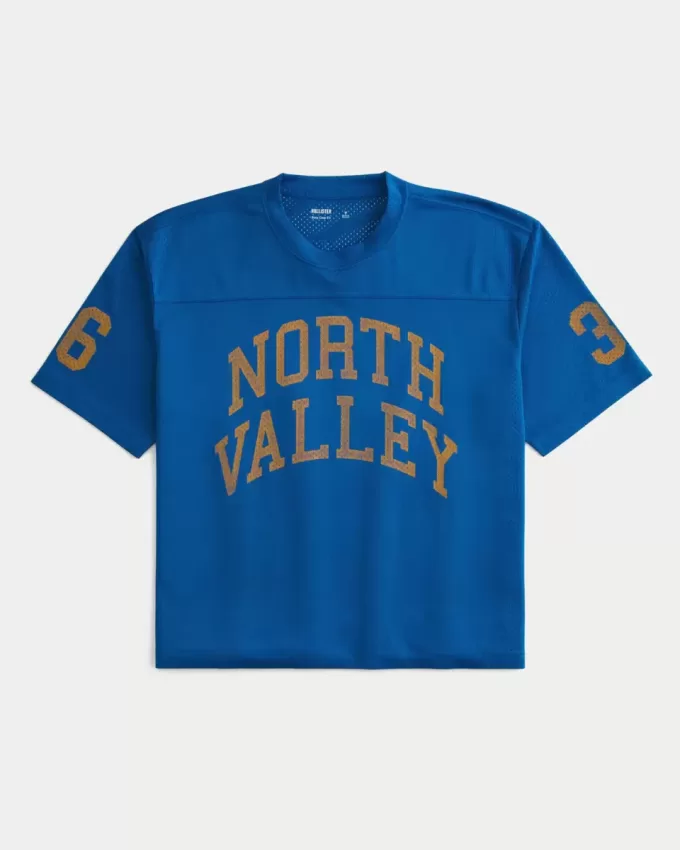 Boxy Crop Mesh North Valley Graphic Jersey