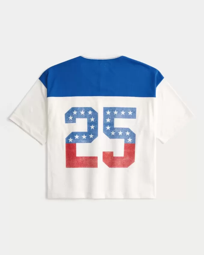 Boxy Crop Number Graphic Jersey Boxy Crop Number Graphic Jersey