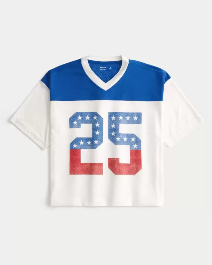 Boxy Crop Number Graphic Jersey Boxy Crop Number Graphic Jersey