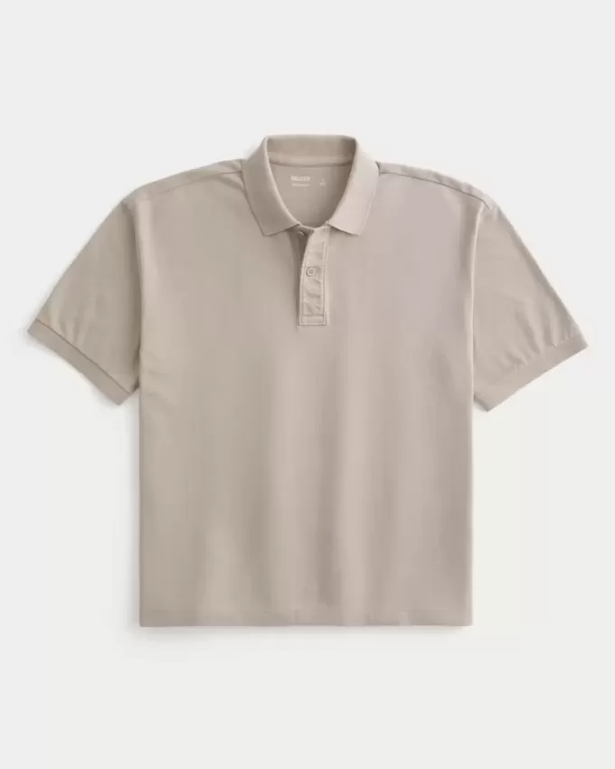 Boxy Crop Washed Polo Boxy Crop Washed Polo