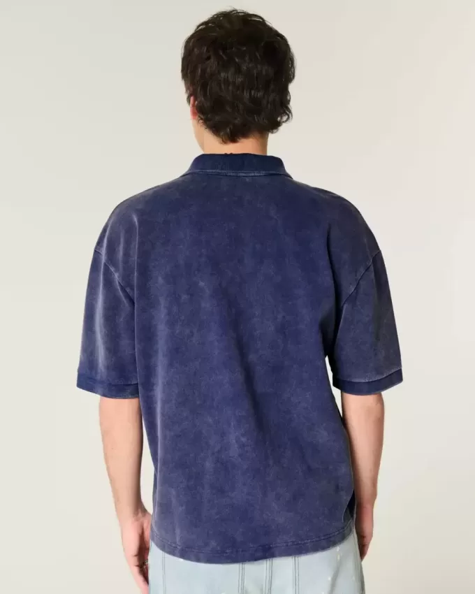 Boxy Crop Washed Polo