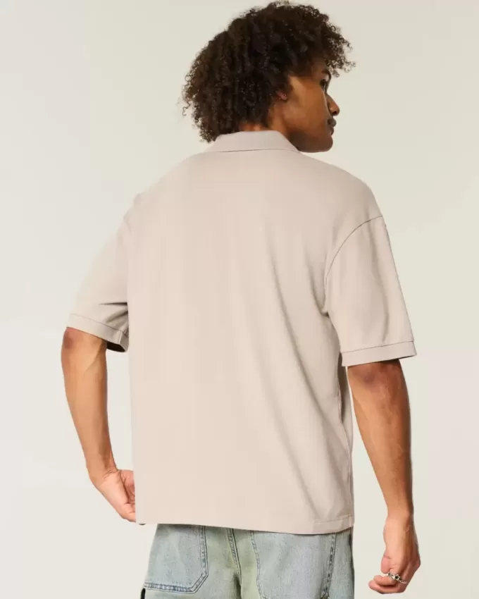 Boxy Crop Washed Polo Boxy Crop Washed Polo