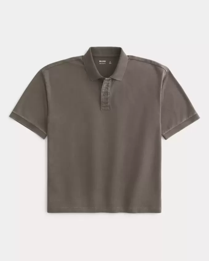 Boxy Crop Washed Polo