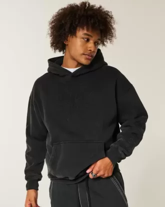 Boxy Embroidered Graphic Hoodie