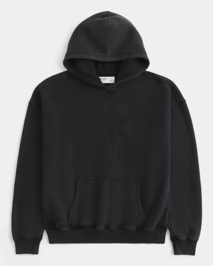 Boxy Embroidered Graphic Hoodie