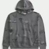 Boxy Graffiti Graphic Hoodie