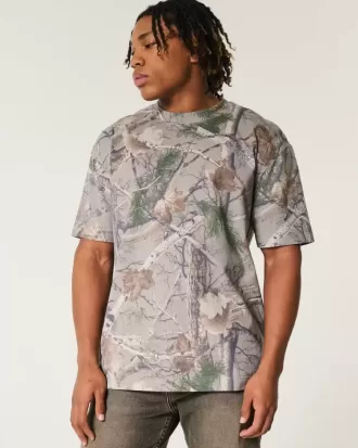 Boxy Heavyweight Camo Crew T-Shirt