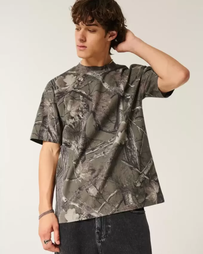 Boxy Heavyweight Camo Crew T-Shirt Boxy Heavyweight Camo Crew T-Shirt