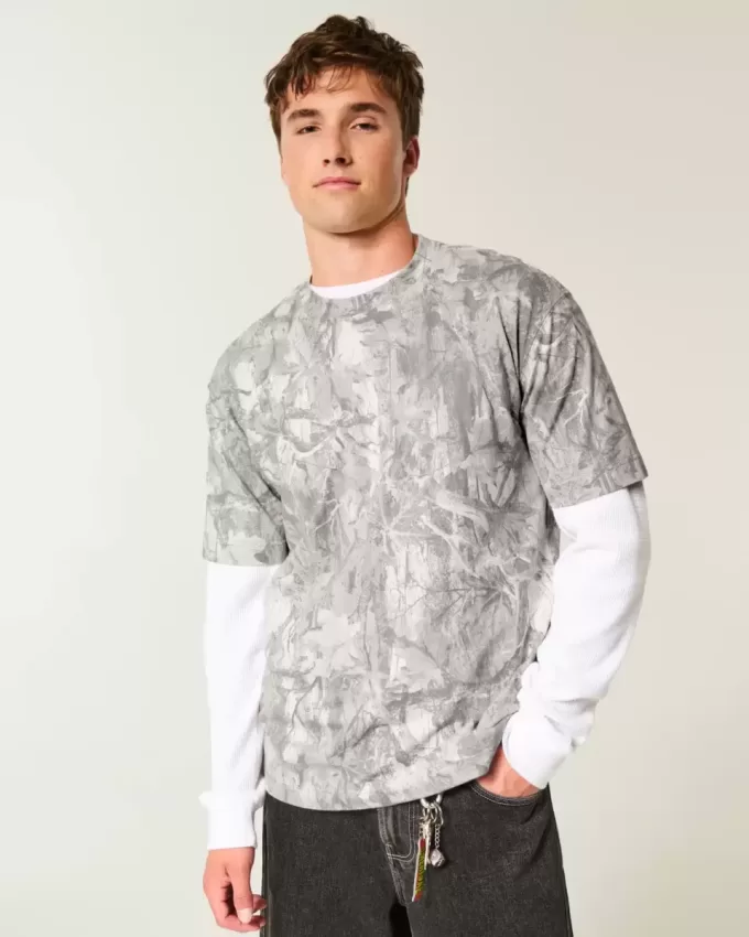 Boxy Heavyweight Camo Crew T-Shirt Boxy Heavyweight Camo Crew T-Shirt