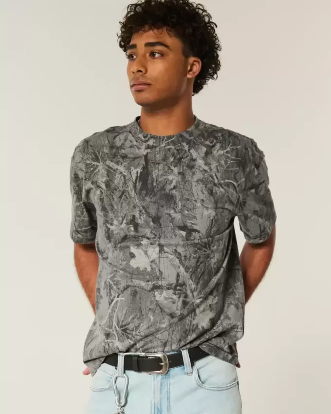 Boxy Heavyweight Camo Crew T-Shirt