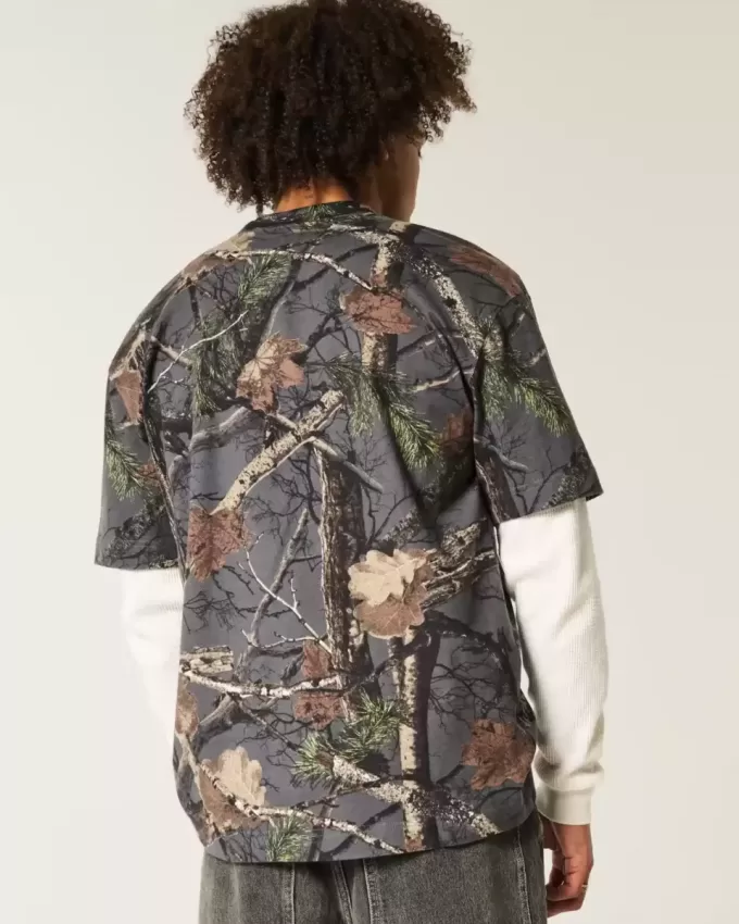 Boxy Heavyweight Camo Crew T-Shirt