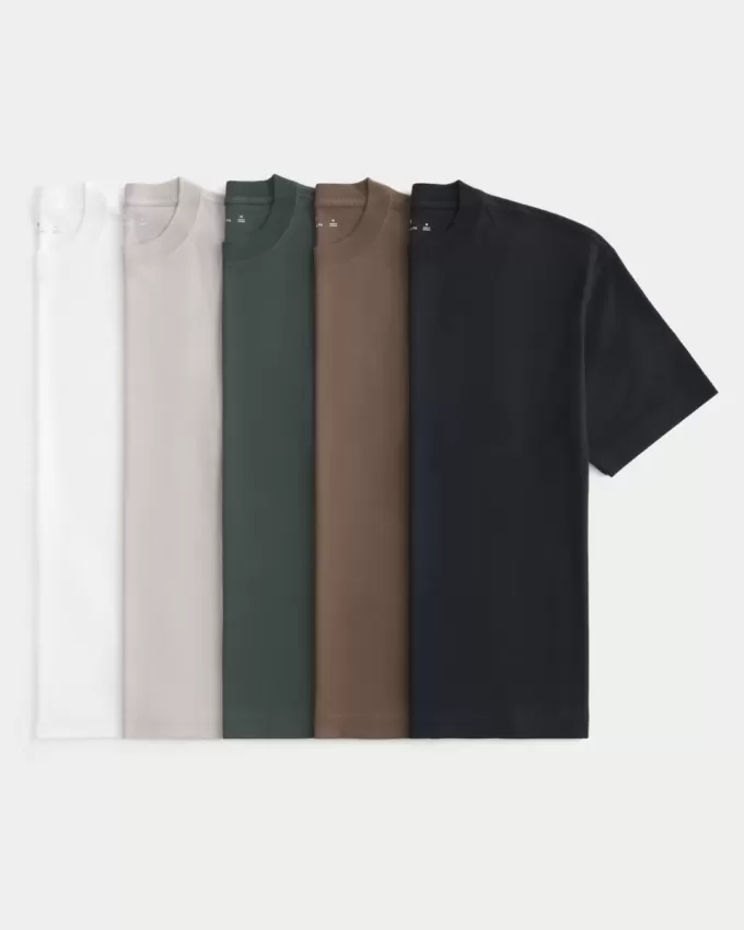 Boxy Heavyweight Cotton Crew T-Shirt 5-Pack Boxy Heavyweight Cotton Crew T-Shirt 5-Pack