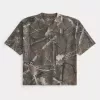 Boxy Heavyweight Crop Camo Crew T-Shirt