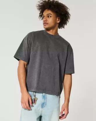 Boxy Heavyweight Crop Washed Crew T-Shirt