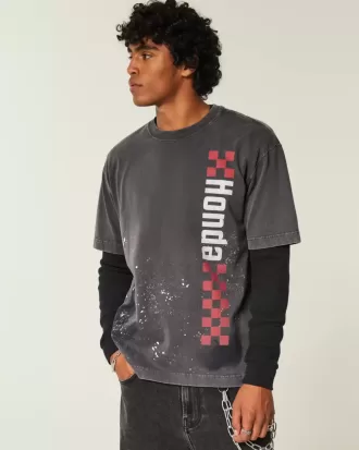 Boxy Heavyweight Honda Graphic Tee