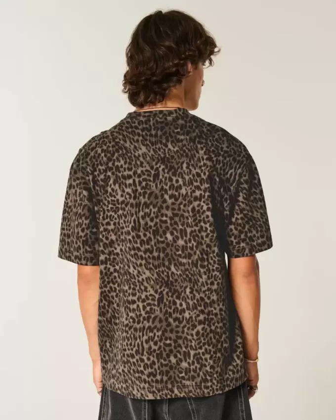 Boxy Heavyweight Leopard Print Dodge Hellcat Graphic Tee