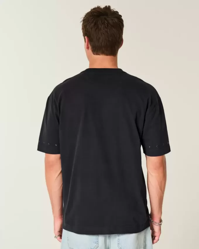 Boxy Heavyweight Star Embellished Crew T-Shirt