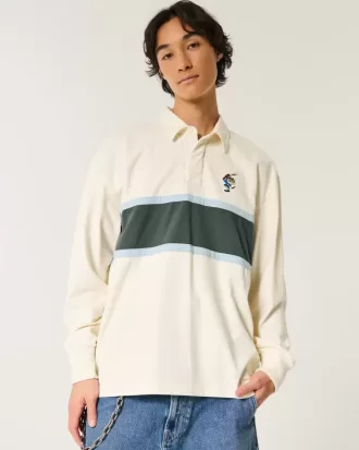 Boxy Heavyweight Tasmanian Devil Graphic Rugby Polo