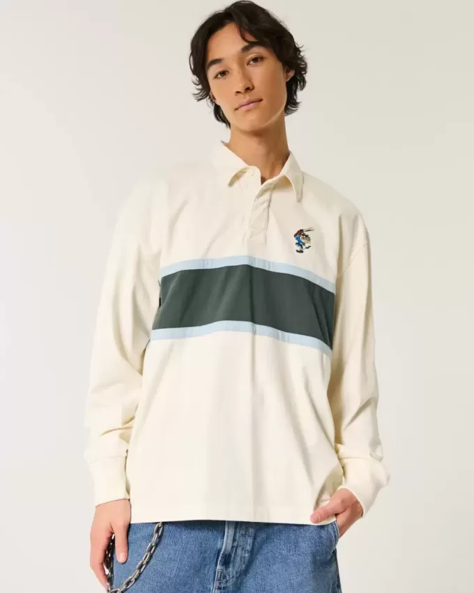 Boxy Heavyweight Tasmanian Devil Graphic Rugby Polo Boxy Heavyweight Tasmanian Devil Graphic Rugby Polo