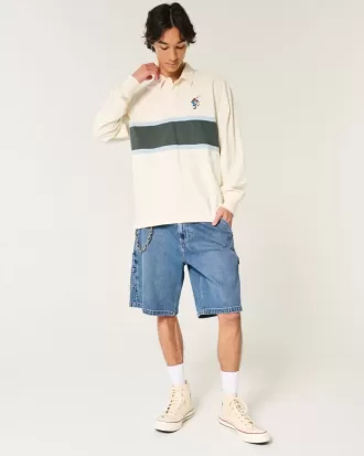 Boxy Heavyweight Tasmanian Devil Graphic Rugby Polo