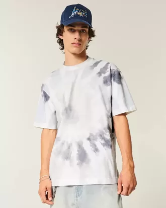 Boxy Heavyweight Tie-Dye Cotton Crew T-Shirt