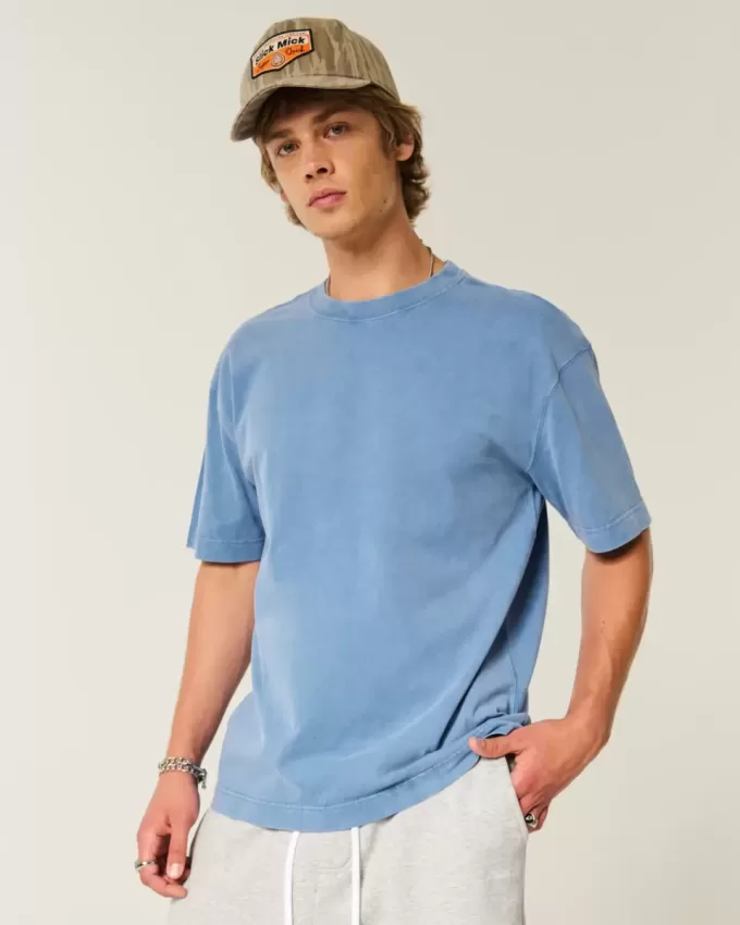 Boxy Heavyweight Washed Cotton Crew T-Shirt Boxy Heavyweight Washed Cotton Crew T-Shirt