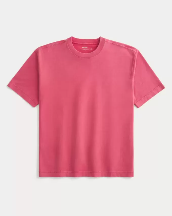 Boxy Heavyweight Washed Cotton Crew T-Shirt