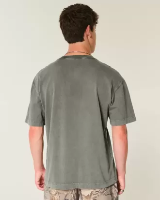 Boxy Heavyweight Washed Cotton Crew T-Shirt