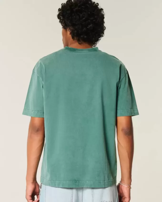 Boxy Heavyweight Washed Cotton Crew T-Shirt