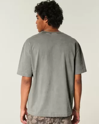 Boxy Heavyweight Washed Cotton Crew T-Shirt