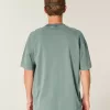 Boxy Heavyweight Washed Cotton Crew T-Shirt