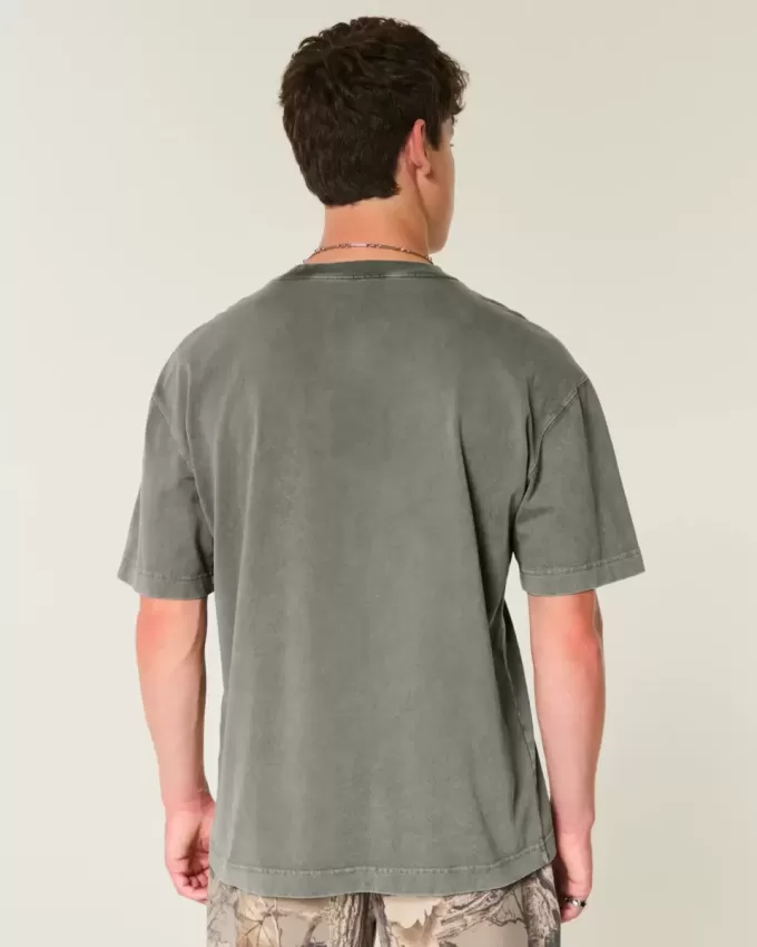 Boxy Heavyweight Washed Cotton Crew T-Shirt