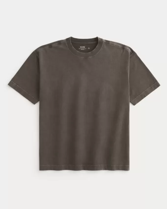 Boxy Heavyweight Washed Cotton Crew T-Shirt