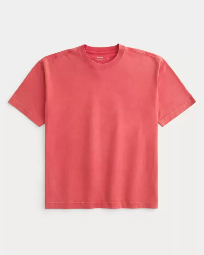 Boxy Heavyweight Washed Cotton Crew T-Shirt