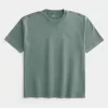 Boxy Heavyweight Washed Cotton Crew T-Shirt