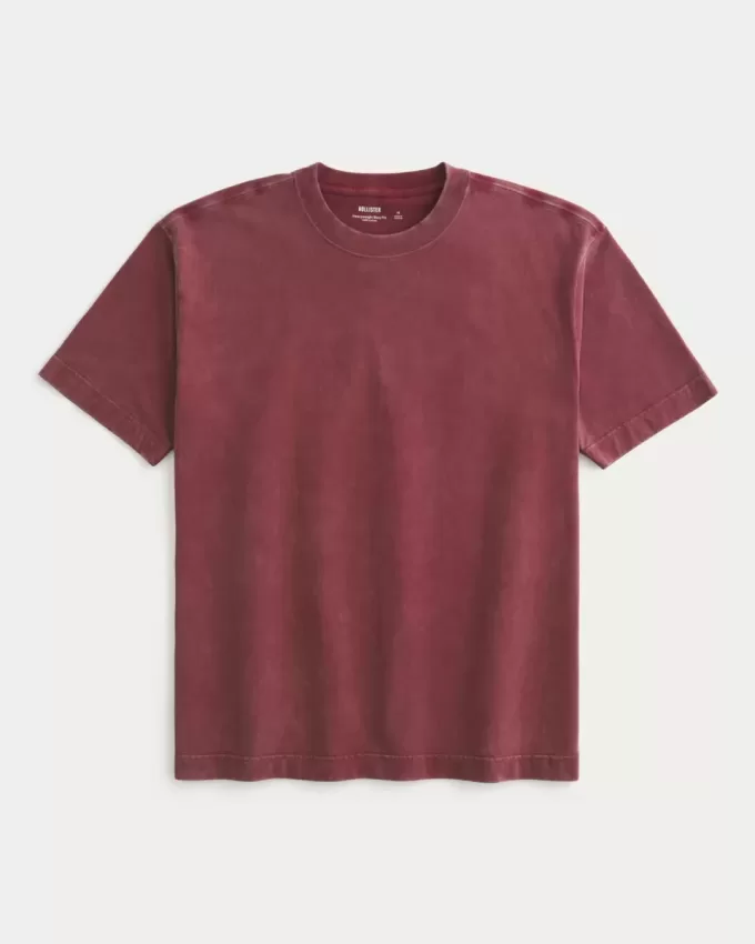 Boxy Heavyweight Washed Cotton Crew T-Shirt