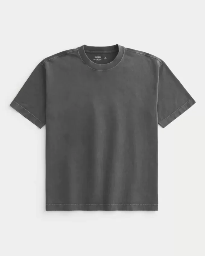 Boxy Heavyweight Washed Cotton Crew T-Shirt Boxy Heavyweight Washed Cotton Crew T-Shirt