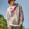 Boxy Honda Racing Graphic Zip-Up Hoodie