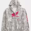 Boxy Honda Racing Graphic Zip-Up Hoodie