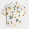 Boxy Linen-Blend Lemon Pattern Shirt Boxy Linen-Blend Lemon Pattern Shirt