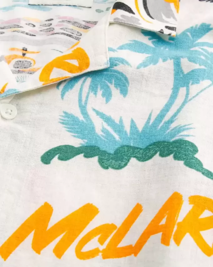 Boxy Linen-Blend McLaren Pattern Shirt