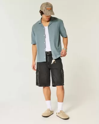 Boxy Linen-Blend Short-Sleeve Shirt