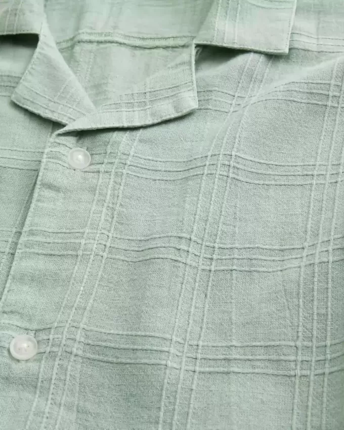 Boxy Linen-Blend Short-Sleeve Textured Shirt Boxy Linen-Blend Short-Sleeve Textured Shirt