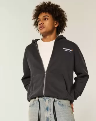 Boxy McLaren Graphic Zip-Up Hoodie
