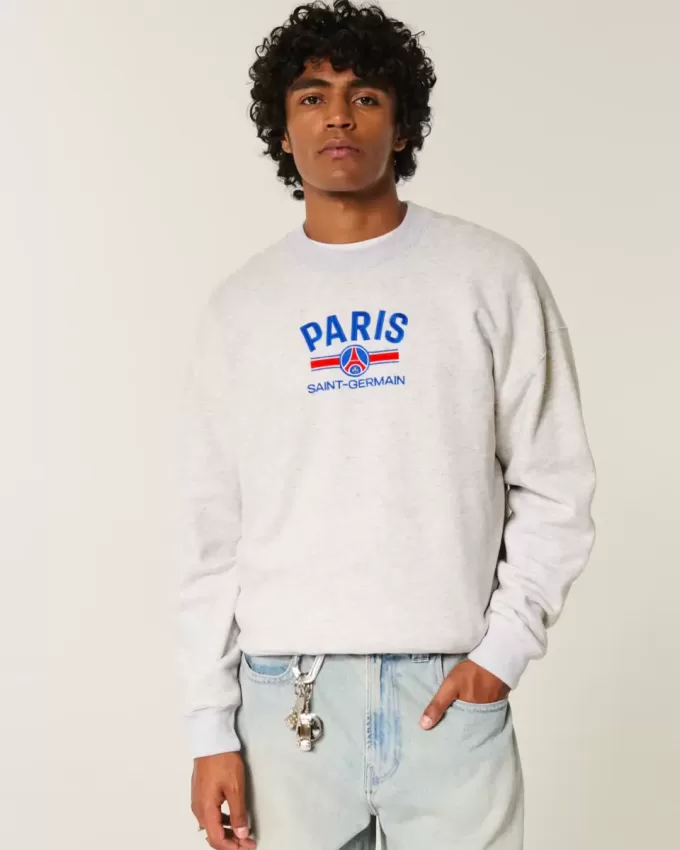 Boxy Paris Saint-Germain Graphic Crew Sweatshirt Boxy Paris Saint-Germain Graphic Crew Sweatshirt