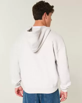 Boxy Providence Rhode Island Graphic Zip-Up Hoodie