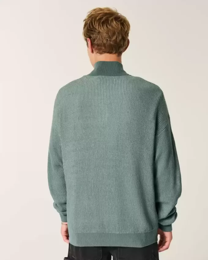 Boxy Quarter-Zip Sweater