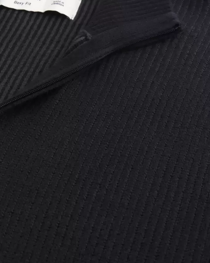 Boxy Quarter-Zip Sweater